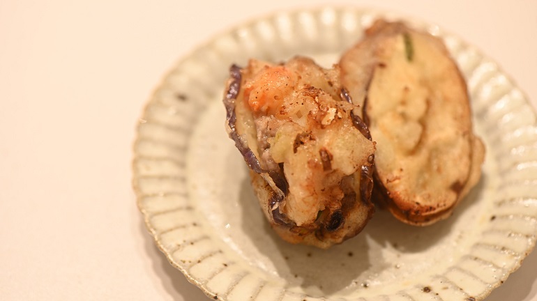 大頭甜蝦仁炸茄子